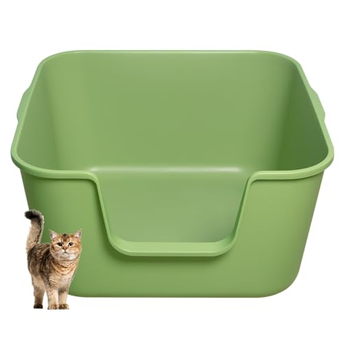 cuddo Extra große Katzentoilette mit hohen Seiten, 58,4 cm L x 58,4 cm B x 30,5 cm H, Vorsicht nicht in den Raum, große Katzentoilette, Katzentoilette, Seniorenkatzentoilette, Jumbo-Katzentoilette von cuddo