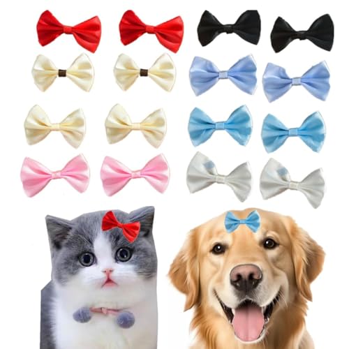 16 Stück (8 Paar) Kurzhaar-Clips für Hunde und Katzen, Haar-Accessoires, Schleife, für Hunde, Katzen, Kätzchen, Kaninchen, Fellpflege-Zubehör, 4 cm Schleife, Haarspange für kurzhaarige Hunde von cuhair