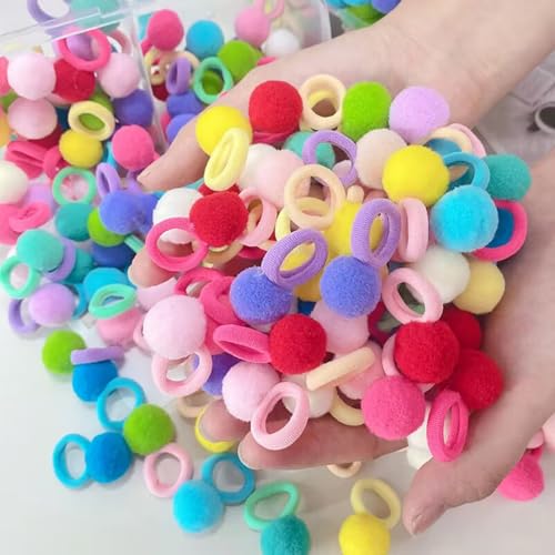 cuhair 10pcs Pompoms Ball mit Gummiband für Topknot Bögen Styling für Welpen Yorkshire Teddy weiblich von cuhair