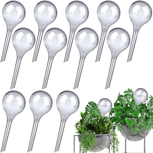 cuhair 10stück Kunststoff Golden Ball Faule Blume Waterer Pflanze Topf Automatische Bewässerung für Geschäftsreisen Automatische Tropfer (Large, transparent) von cuhair