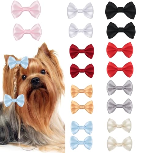 cuhair 18pcs (9pairs) Katzen Hundehaarzubehör Bogen, die zottigen Hundehaarzubehör, Bogenknoten mit Gummiband passend für Yorkie, Malteser Hund, Teddy, Pudel Hund Haustiere Katzen von cuhair