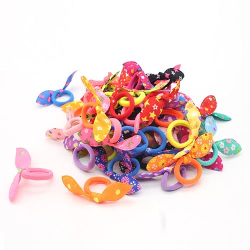 cuhair 20pcs zottiger Hundehaarzubehörbogen, Kaninchenohrdesign mit Gummiband für Mädchen HundehaarOstern oder tägliche Pflege Produkte von cuhair