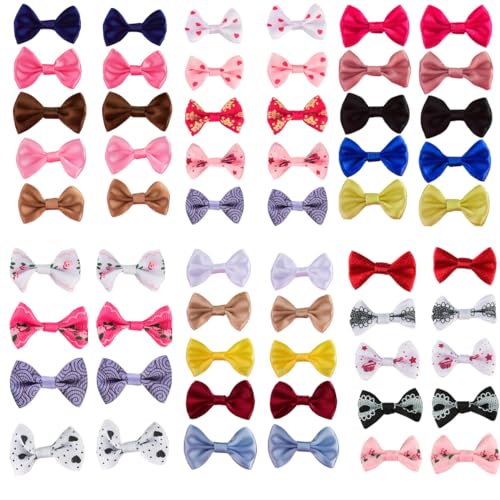 cuhair 60PCS (30 Paris) Netter Welpe Feines Haar Hund Katze Bowknot Haar Bögen mit Metallclips Handgemachte Haar Zubehör Bow Pet Grooming Produkte von cuhair