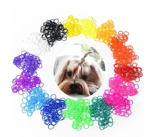 cuhair Bunte Haarbänder für Haustiere, Haarbänder, Hunde-Kopfbedeckung, Teddy, DIY-Haarschleifen, Fellpflege, Haarnadeln, Haar-Accessoires (100 Stück, 100 Farben) von cuhair