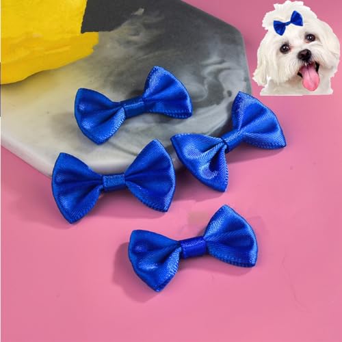 cuhair Haarspangen für kleine Hunde, mit Clip für Hunde, Katzen, Haustiere, Welpen, Yorkshire, Malteser, Hundehaarpflege-Zubehör, Schleife, Marineblau, 5 Stück von cuhair