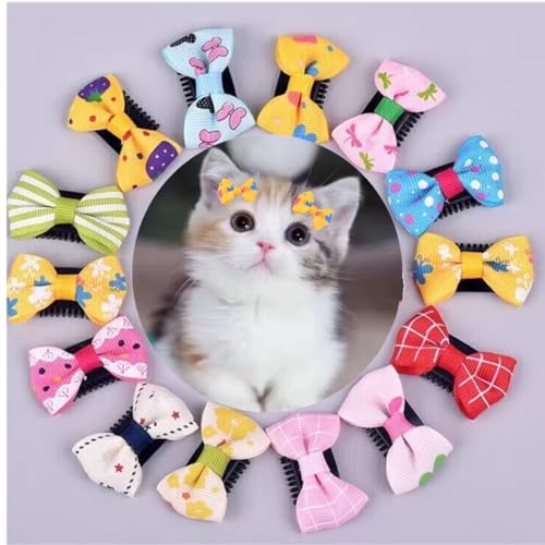 cuhair Mix 10pcs Kurze Hundekatze Haar Zubehör Bogen, Bowknot mit Haarnadel Haar Zubehör für Baby Kurze Hundekatzen täglich von cuhair