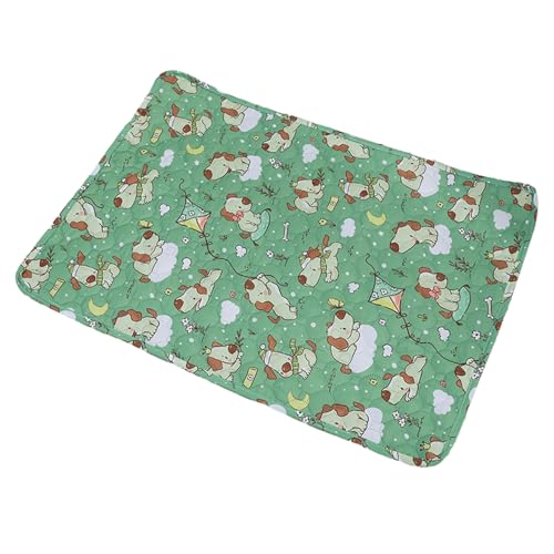 curfair Cartoon Muster Haustier Windel Pad Haustier Pee Pad Hund Windel Matte Atmungsaktiv Cartoon Druck Waschbar Training Pad Weiche Hund Windel Matte Grün L von curfair