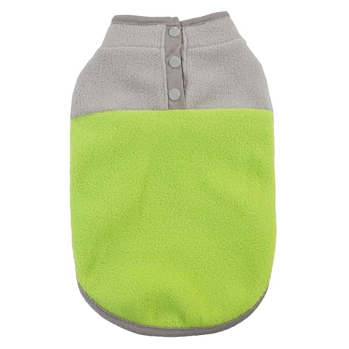 curfair Cozy Pet Kleidung Nette Haustier Kleidung Ärmellose Fleece Knopf Schließen 2-Bein-Kragen Revers Clashing Farben Grau S von curfair