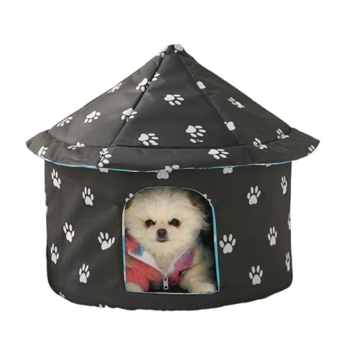 curfair Garden Cat Shelter Cat Nest Soft Comfortable Cat Dog House Durable Convenient Foldable Warm Pet Shelter for Outdoor Indoor Use Small Dog House Black L von curfair