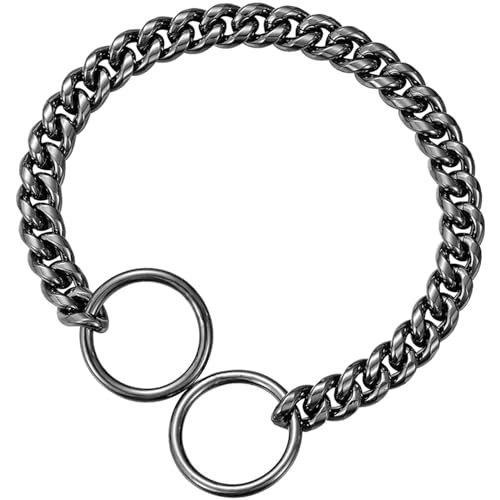 curfair Haustier Halsband Haustier Mode Zubehör Edelstahl Haustier Halskette Modisch Langlebig Halsband für Haustiere Schwarz XL von curfair