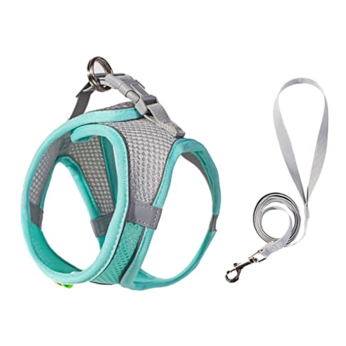 curfair Körperform passende Haustierweste atmungsaktives Geschirr Sure Here's A Product Title for with Leash Mesh Reflective Step-in Adjustable Buckle No Pull Green M von curfair