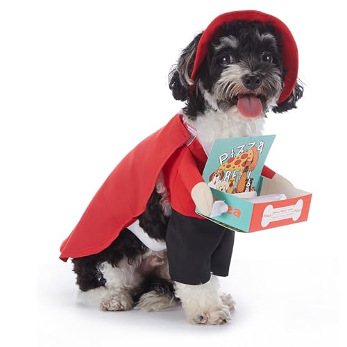 curfair Lustiges Haustier-Kostüm-Set, weich, atmungsaktiv, verstellbar, Outfits für Hunde, Halloween, Weihnachten, Cosplay, mit Verschlussbandverschluss, lustig, verspielt, Rot, Größe M von curfair