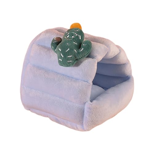 curfair Plush Pet Hideaway Breathable Cozy Hamster Nest for Small Animals Rabbit Guinea Pig Frettchen Igel Soft Pet Bed Hideout Warm Pet Nest Blue S von curfair