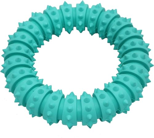 cutecool Hundespielzeug Ring Gummi, Hund Kauring, weicher und langlebiger Gummiring, Hund Schleifen Spielzeug, Tiefe Zahnreinigung Ring (4.7 Zoll, mintgrün) von cutecool