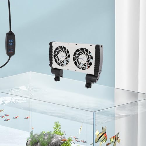 czyuRachel Aquarium Kühlventilatoren, 2 Ventilatoren Aquarienkühler Aquarien Lüfter Geschwindigkeit Einstellbar 180° Gedreht für Fischliebhaber Aquarien Hause von czyuRachel