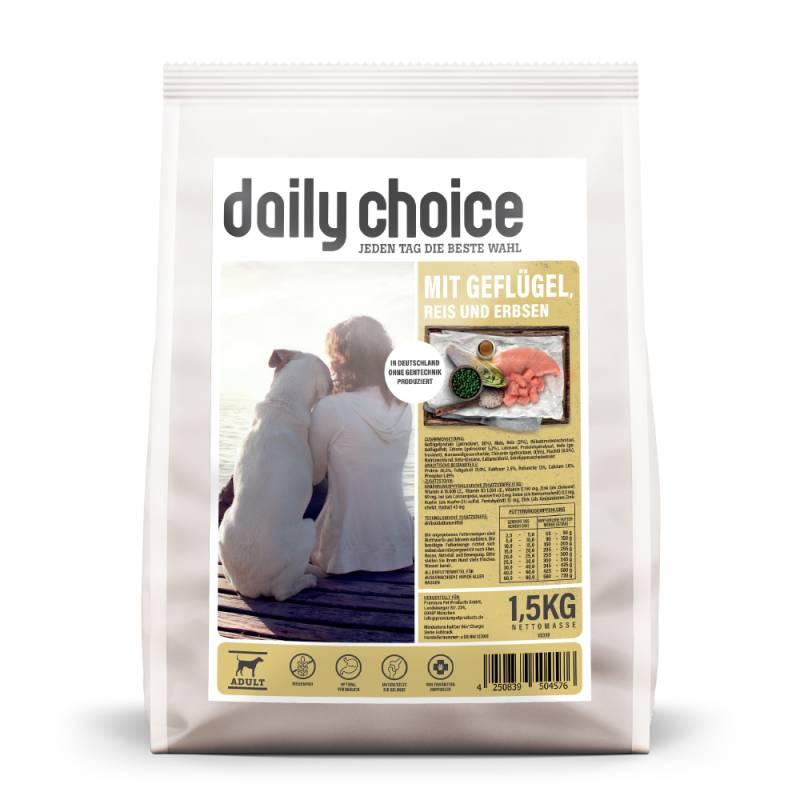 daily choice | mit Geflügel, Reis und Erbsen | Basic | 1,5 kg von daily choice