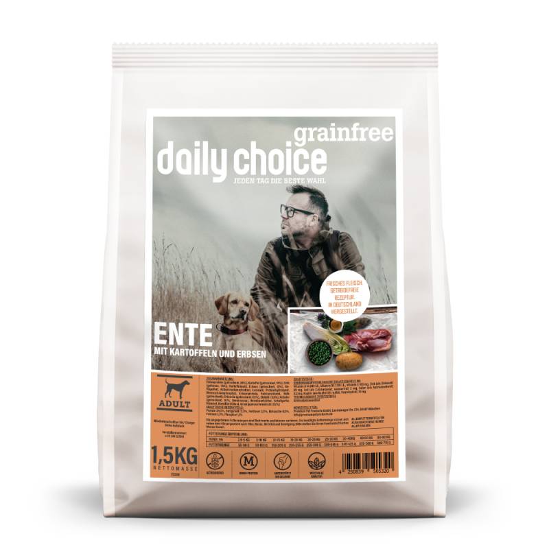 daily choice | Ente mit Kartoffeln und Erbsen | Grainfree | 1,5 kg von daily choice