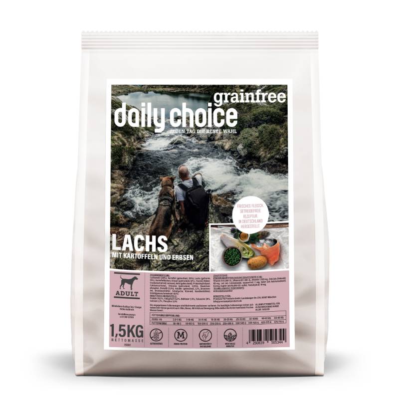 daily choice | Lachs mit Kartoffeln und Erbsen | Grainfree | 1,5 kg von daily choice