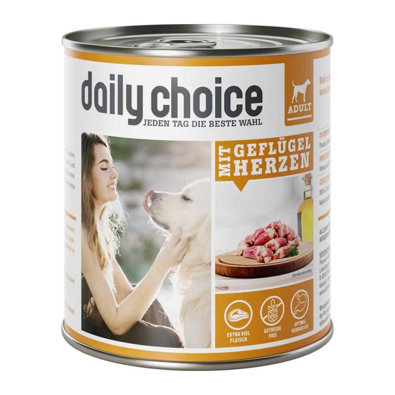 daily choice | mit Geflügelherzen | 12 x 800 g von daily choice