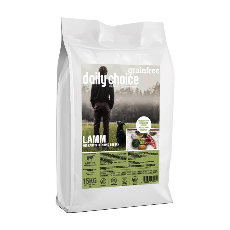 daily choice | Lamm mit Kartoffeln und Erbsen | Grainfree | 2 x 15 kg von daily choice