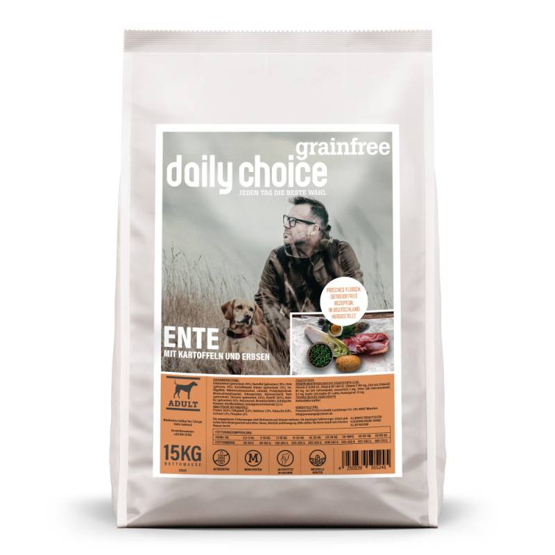 daily choice | Ente mit Kartoffeln und Erbsen | Grainfree | 15 kg von daily choice