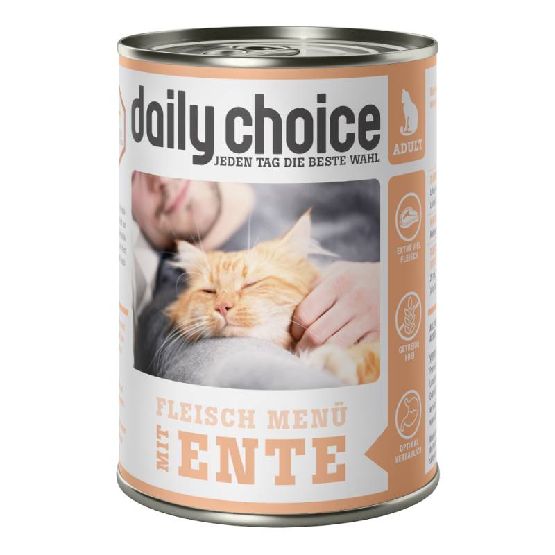 daily choice | Fleischmenü mit Ente | Nassfutter | 48 x 400 g von daily choice