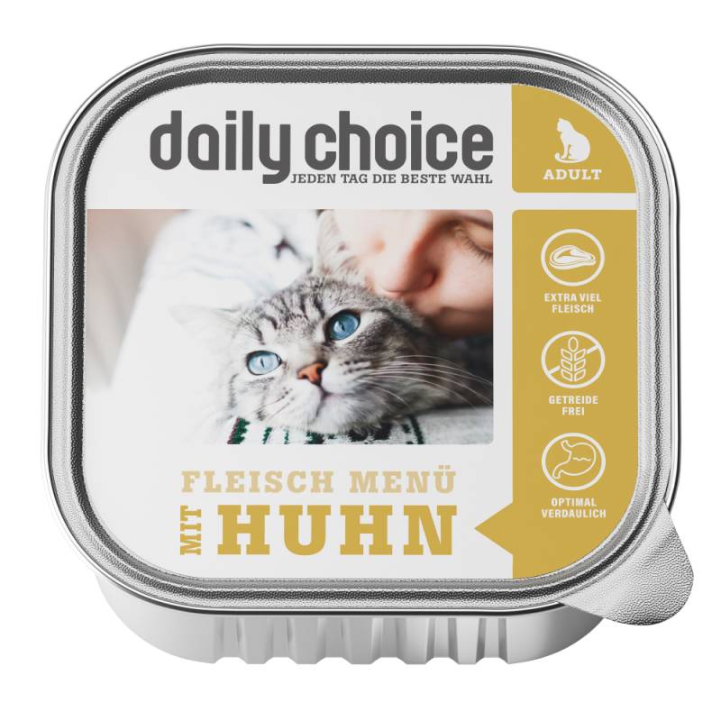 daily choice | Fleischmenü mit Huhn | 12 x 100 g von daily choice