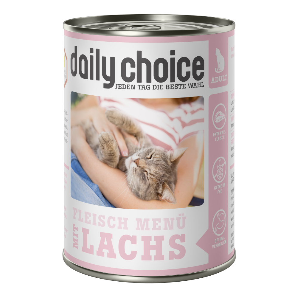 daily choice | Fleischmenü mit Lachs | 12 x 400 g von daily choice