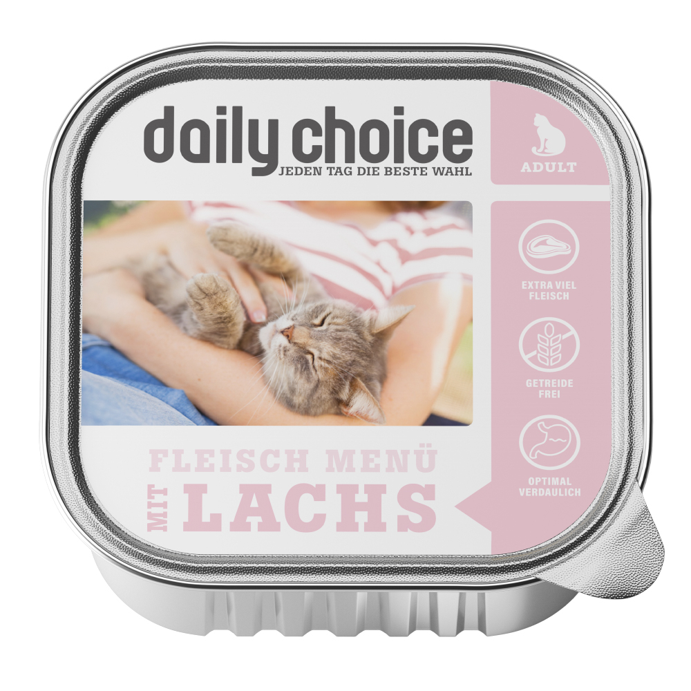 daily choice | Fleischmenü mit Lachs | 30 x 100 g daily choice | Fleischmenü mit Lachs | 30 x 100 g von daily choice