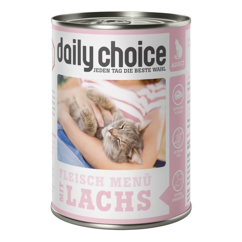 daily choice | Fleischmenü mit Lachs | 48 x 400 g von daily choice