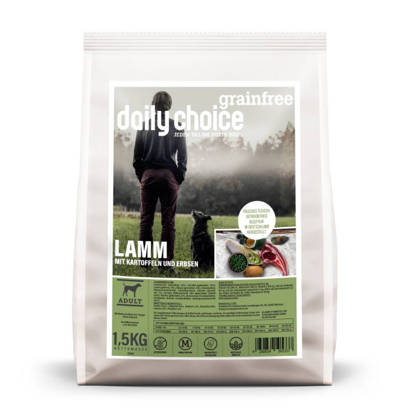 daily choice | Lamm mit Kartoffeln und Erbsen | Grainfree | 1,5 kg von daily choice