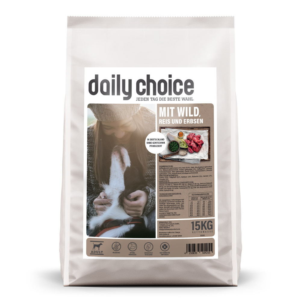 daily choice | mit Wild, Reis und Erbsen | Basic | 2 x 15 kg von daily choice