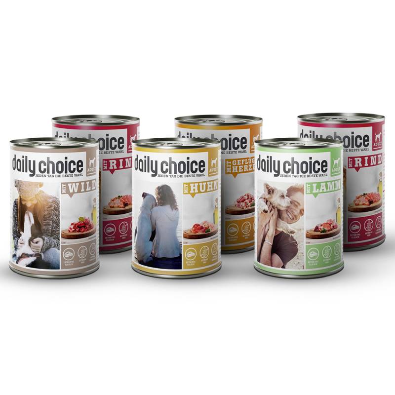 daily choice | Mixpaket Nassfutter für Hunde | 6 x 400 g von daily choice