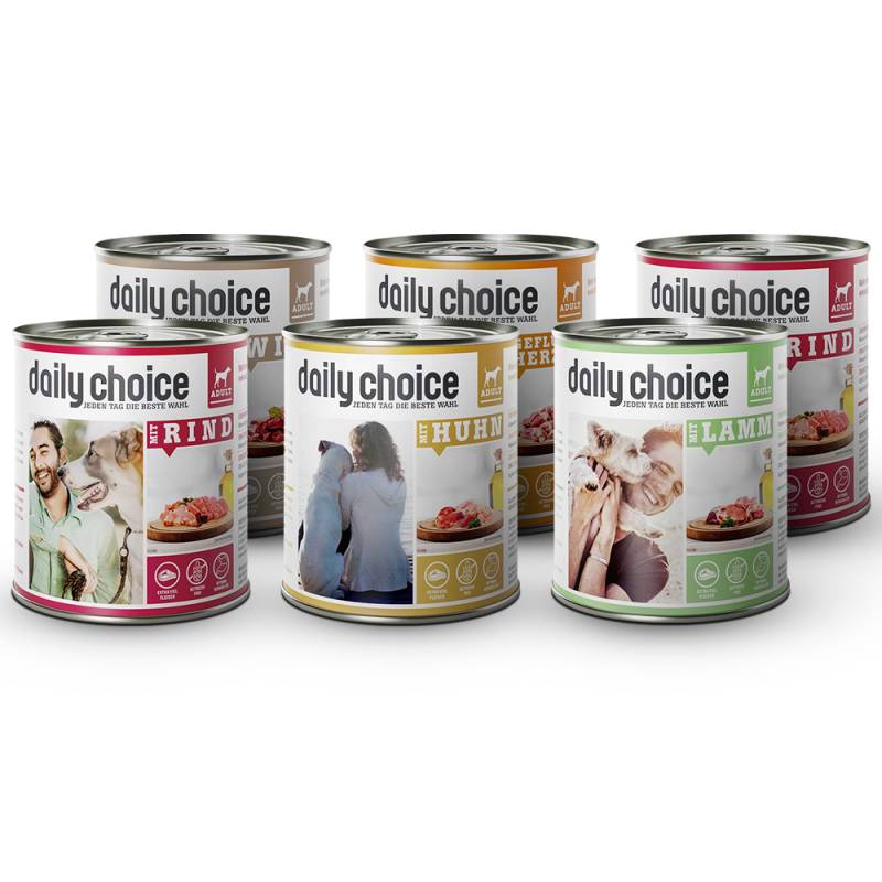 daily choice | Mixpaket Nassfutter für Hunde | 6 x 800 g von daily choice