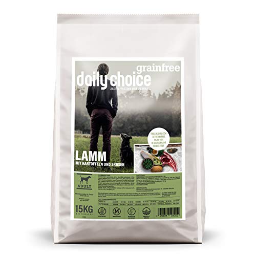 daily choice grainfree - 15 kg - Trockenfutter für Hunde - getreidefrei - Lamm mit Kartoffeln und Erbsen - Monoprotein mit Frischfleisch - Enthält Chicorée, Grünlippmuschel und wertvolle Kräuter daily choice grainfree - 15 kg - Trockenfutter für Hunde - getreidefrei - Lamm mit Kartoffeln und Erbsen - Monoprotein mit Frischfleisch - Enthält Chicorée, Grünlippmuschel und wertvolle Kräuter von daily choice
