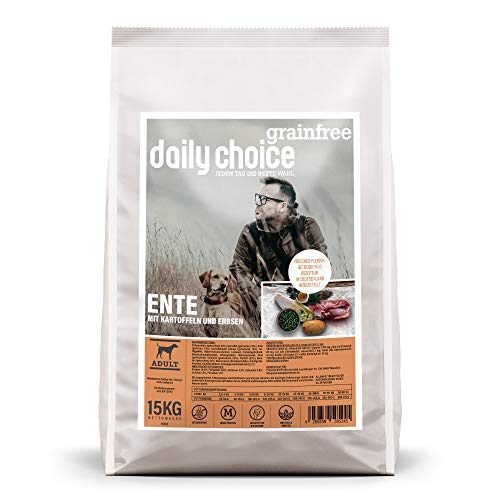 daily choice grainfree - 30 kg - Trockenfutter für Hunde - getreidefrei - Ente mit Kartoffeln und Erbsen - Monoprotein mit Frischfleisch - Enthält Chicorée, Grünlippmuschel und wertvolle Kräuter von daily choice