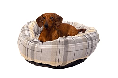 Danish Design Allsorts AB Check Sky Hundebett, abnehmbares Kissen, Donut-Bett, Größe M von danish design pet products limited