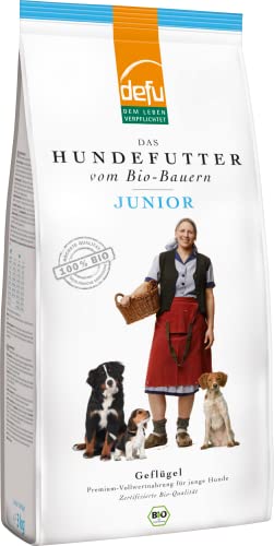 defu Hundefutter | 1 x 3 kg | Junior Bio Geflügel | Premium Bio Trockenfutter für Junge Hunde von defu