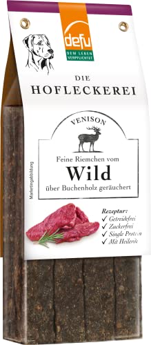 defu Hundesnack | 8 x 125 g | Hofleckerei Feine Riemchen vom Wild | Premium Leckerlis für Ihren Hund von defu