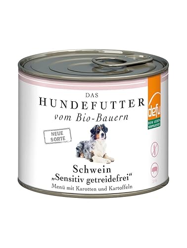 defu Hundefutter | 1 x 200 g | Bio Schwein Sensitiv getreidefrei | Premium Bio Nassfutter Menü | Alleinfuttermittel für Hunde von defu