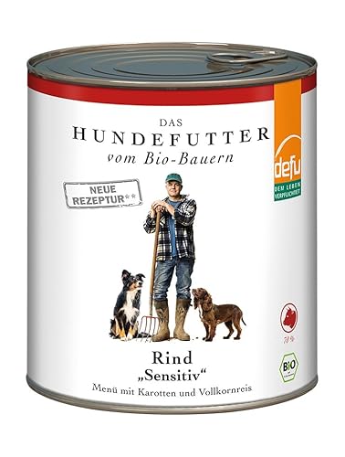 defu Hundefutter | 1 x 820 g | Bio Rind Sensitive | Premium Bio Nassfutter Menü für Hunde von defu