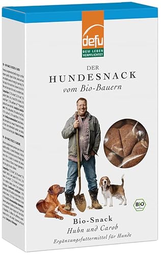 defu Hundesnack | 6 x 200 g | Bio Hundekekse Huhn & Carob | Premium Bio Leckerlis für Ihren Hund von defu