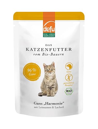 defu Katzenfutter | 1 x 85 g | Bio Gans Harmonie Nassfutter | Premium Bio Katzenfutter | Pate für Katzen von defu