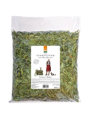 defu Kleintierfutter | 8 x 500 g | Grüner Bio Hafer | Aromatisches Einzelfuttermittel für Nager, Kaninchen, Meerschweinchen, Degus, Chinchilla, Mäuse und Co. von defu