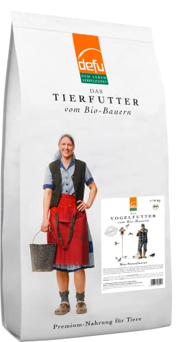 defu Wildvögel und Geflügel | Bio Streufutter | Ganzjähriges Bio Vogelfutter für Körner- und Gemischtfresser | Futtersack (14kg) von defu