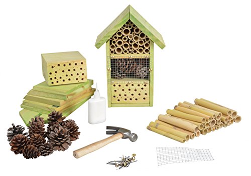 DIY Insektenhotel Bausatz - Holz & Naturmaterialien, Bastelset für Kinder & Garten von degawo