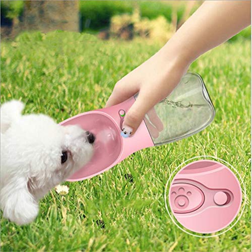 Rosa Haustier Katze und Hund 350 ml Begleitbecher Outdoor Tragbare Becher Aus dem Wasser Wassernapf Reiseflasche Trinkbrunnen Tragbar von degdfdvfdfzvsdzs