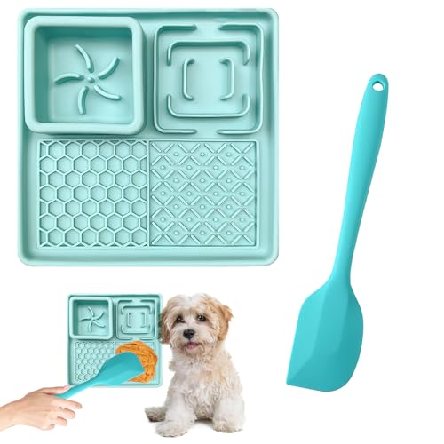 dellyy Haustier Lecken Pad, Slow Food Mat, Erziehungshilfen für Hunde, Hund Schleckmatte, Katzen Schleckmatte, Leckmatte Hund mit Saugnapf, Schale für Haustiere zum Lecken, Tierfuttermatte von dellyy