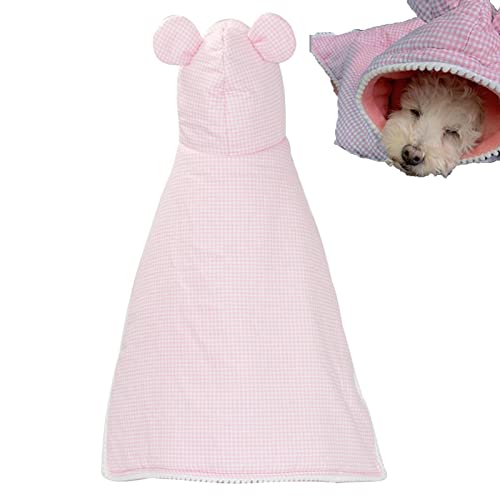 Haustier Cape,Lattice Hunde Katzen Kleidung | Schönes Katzencape mit Hut, Flanell Fleece Partyoutfit für Katzen und kleine bis mittelgroße Hunde Delr von delr