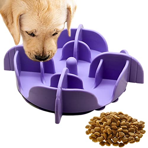 Haustiernapf,Rutschfeste Silikon-Puzzle-Schüssel | Haustier Slower Food Feeding Gerichte Interaktive Bloat Stop Dog Bowl Verhindern Sie Erstickung Gesunde Hundeschale Delr von delr